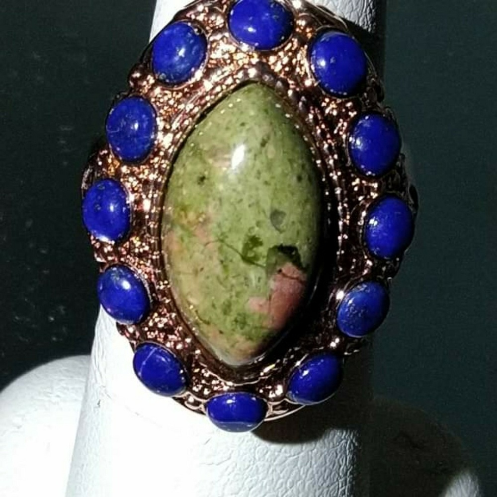 Lapis lazuli copper ring